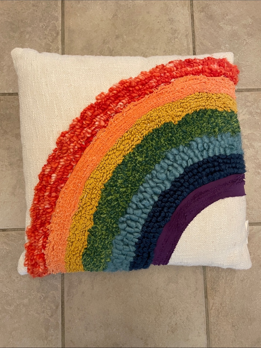 World Market Rainbow Pillow VGUC